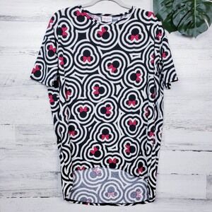 Lularoe Disney Minnie Mouse Head Irma Top Oversized Size XXS